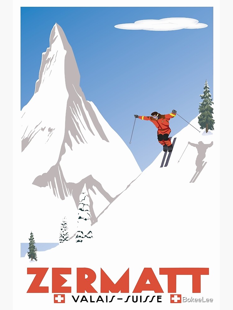 Zermatt, Valais, Switzerland,Ski Poster by BokeeLee