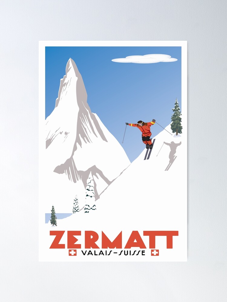 Alternate view of Zermatt, Valais, Switzerland,Ski Poster Poster