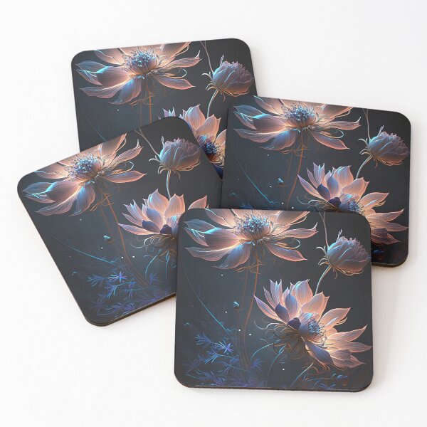 Item preview, flowers with Luminous Lights black background, led backlight artphotos 13 designed and sold by jetaiart.