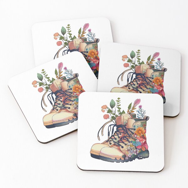 Item preview, Wild flower hiking boots designed and sold by Just66.