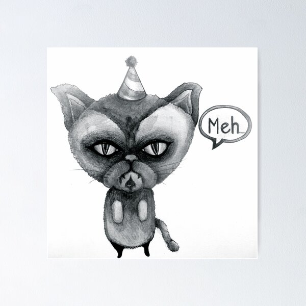 Daily Cat Drawings — 653: Angry Cat Because Mondays are poop!
