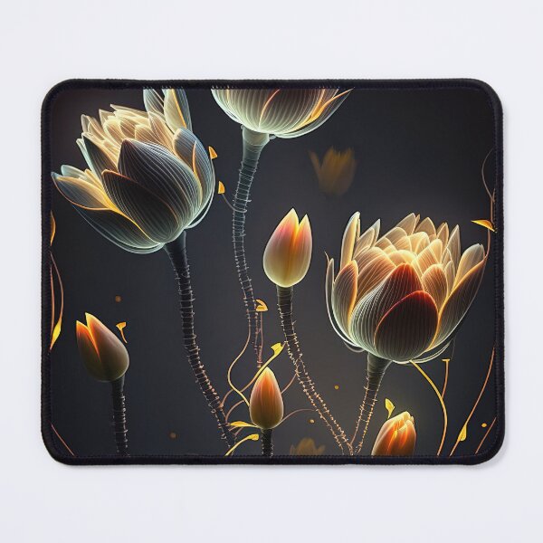Item preview, flowers with Luminous Lights black background, led backlight artphotos 14 designed and sold by jetaiart.