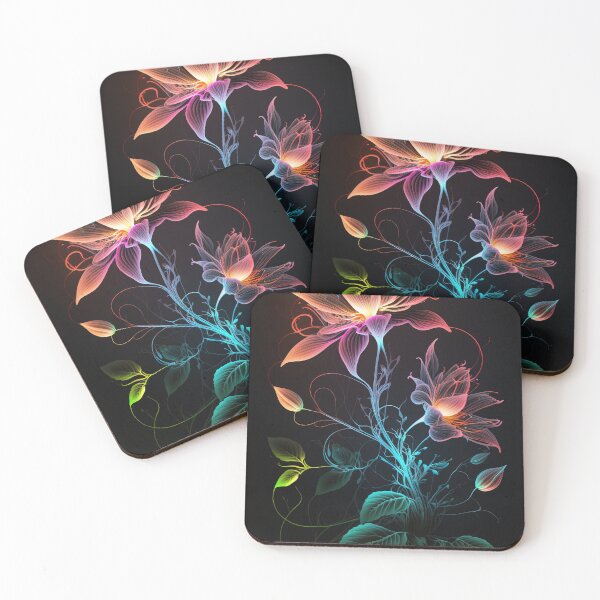 Item preview,  flowers with Luminous Lights black background, led backlight artphotos 15 designed and sold by jetaiart.