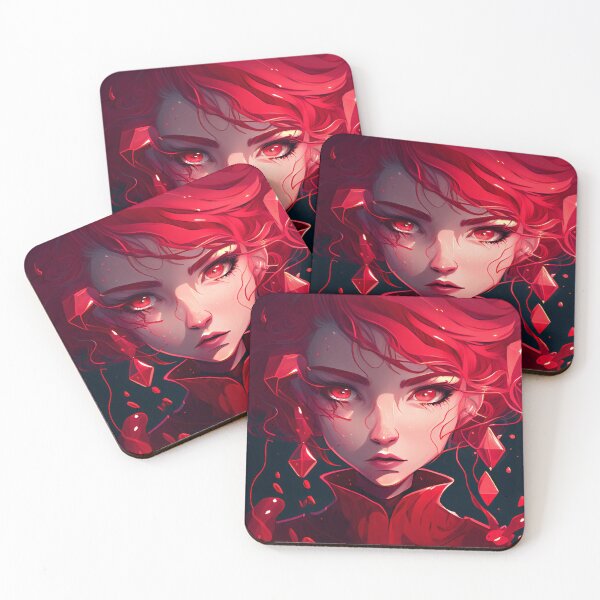 Item preview, Ruby anime portrait, red anime girl designed and sold by EmeraldeaArt.