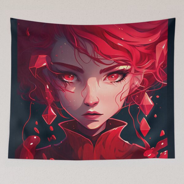 Item preview, Ruby anime portrait, red anime girl designed and sold by EmeraldeaArt.