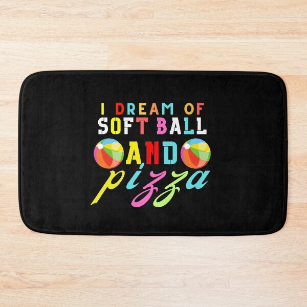 Item preview, I Dream of Softball and Pizza Typography Quote designed and sold by thedazzlingmonk.