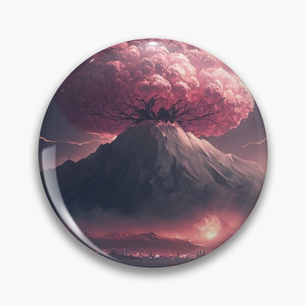 Item preview, Landscape of the atomic bomb detonated in Fuji mountain view, imagined art, fantasy art, wall art 13 designed and sold by jetaiart.