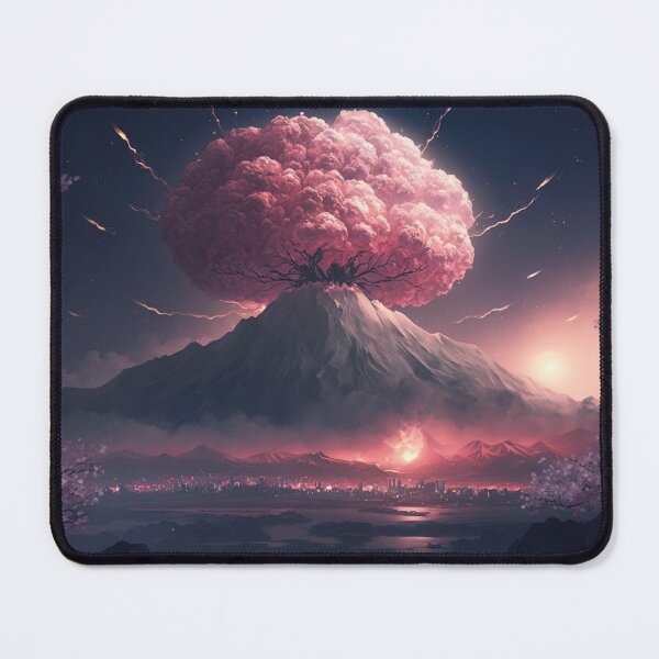 Item preview, Landscape of the atomic bomb detonated in Fuji mountain view, imagined art, fantasy art, wall art 13 designed and sold by jetaiart.