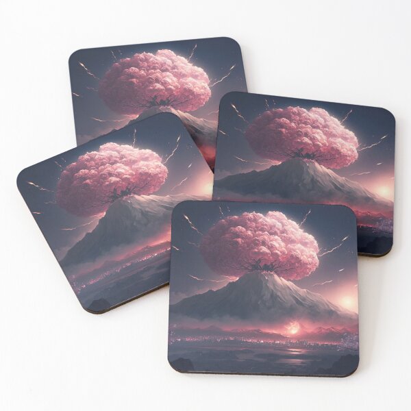 Item preview, Landscape of the atomic bomb detonated in Fuji mountain view, imagined art, fantasy art, wall art 13 designed and sold by jetaiart.