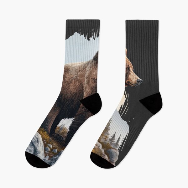 Item preview, grizzly bear in the wilderness illustration designed and sold by Avicularious.