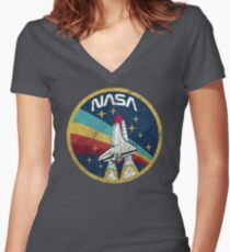 Nasa Vintage Colors V01 Women's Fitted V-Neck T-Shirt