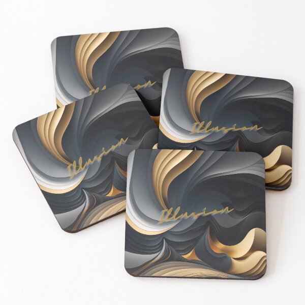 Item preview, Illusion "Abstract Art" - Gold, charcoal and grey shades  designed and sold by Mat-Pouget.