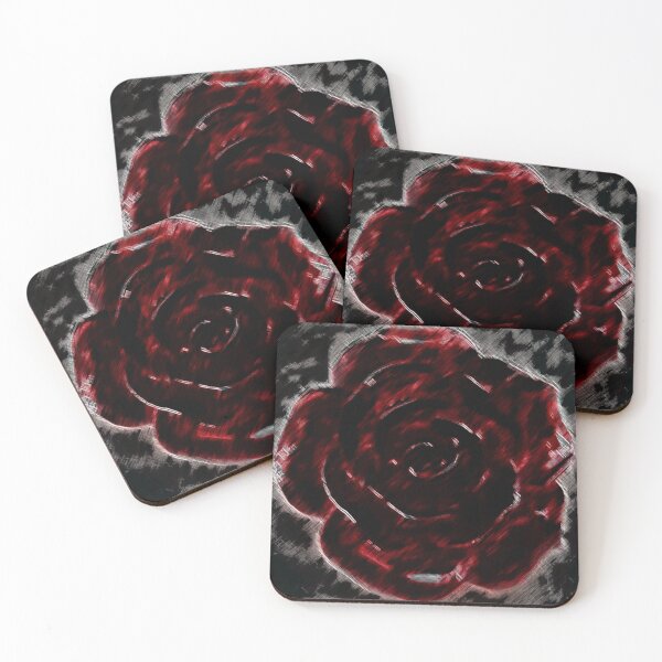 Item preview, Red Rose Dark Smudgey Abstract Digital Design by Veda Modern Distorted Flower designed and sold by kattakitty.