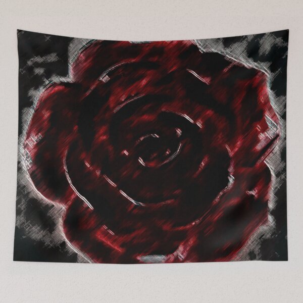 Item preview, Red Rose Dark Smudgey Abstract Digital Design by Veda Modern Distorted Flower designed and sold by kattakitty.
