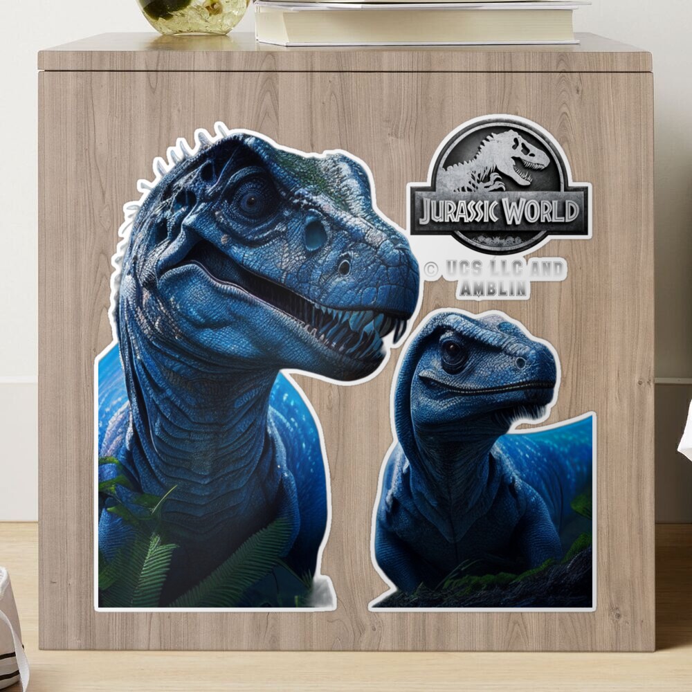 Jurassic World Blue Raptor Family Sticker for Sale by GiftPantheon