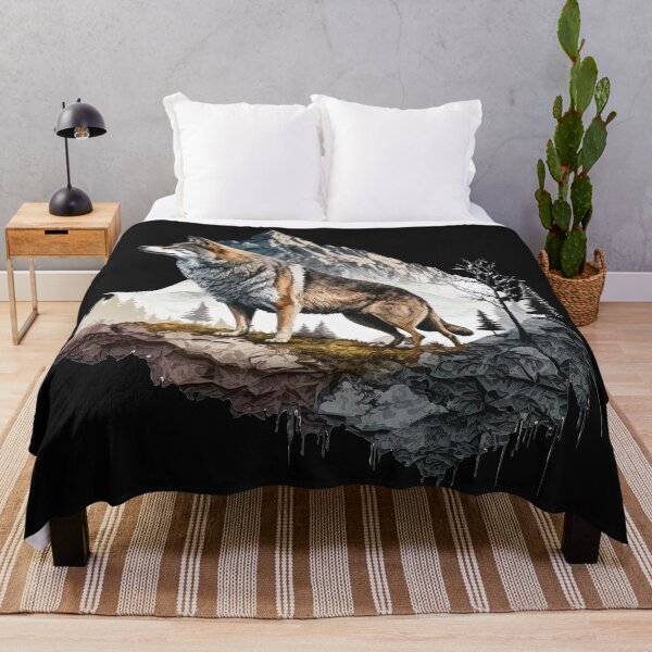 Item preview, wolf in the wilderness illustration designed and sold by Avicularious.
