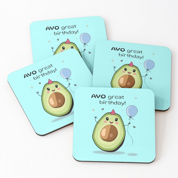 Item preview, Avo great birthday! Cute avocado birthday greeting designed and sold by HajnalkArt.