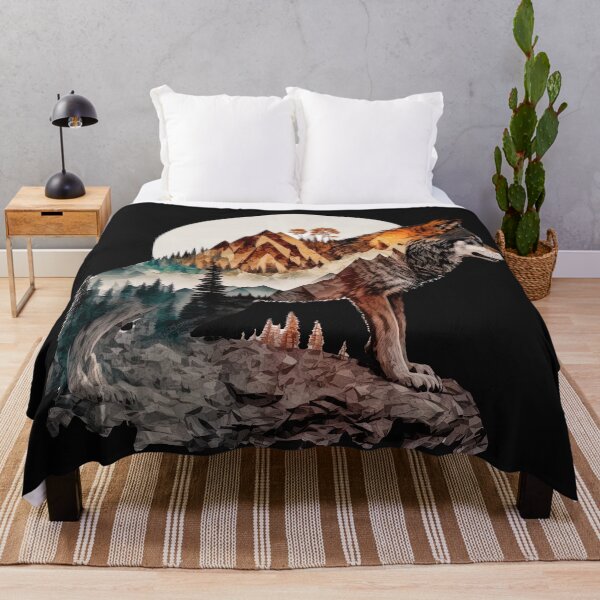Item preview, wolf in the wilderness illustration designed and sold by Avicularious.