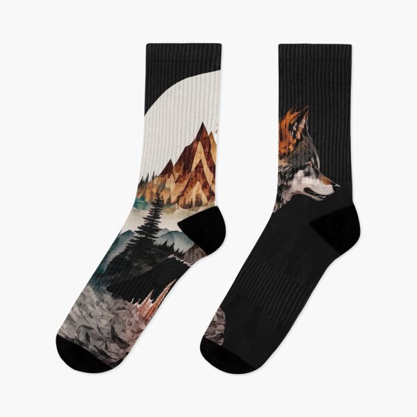Item preview, wolf in the wilderness illustration designed and sold by Avicularious.