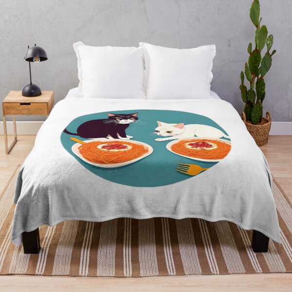 Item preview, black and white cat on a date eating spaghetti art drawing illustration sticker designed and sold by FRH Design ⭐⭐⭐⭐⭐.