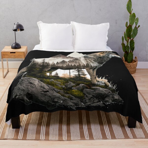 Item preview, wolf in the wilderness illustration designed and sold by Avicularious.