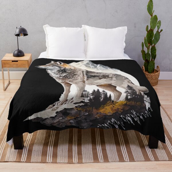 Item preview, wolf in the wilderness illustration designed and sold by Avicularious.