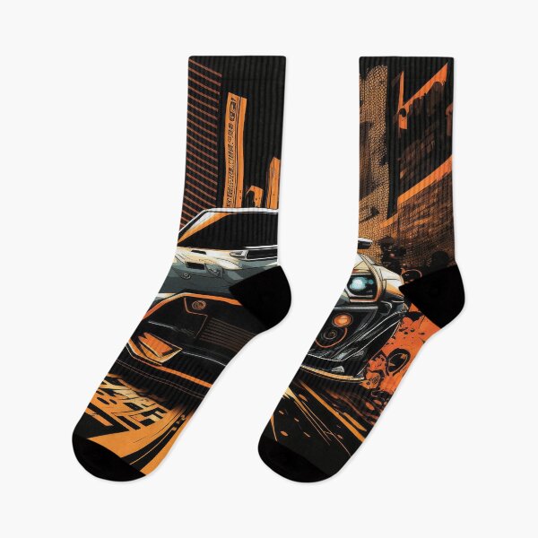 Item preview, Cyberpunk Sports Car Speeding Towards Finish Line Neon Rush Out Runner designed and sold by ultra-cool.