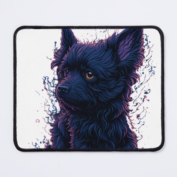 Item preview, Fantasy Concept Art of a Black Dog in a Complementary Color Scheme designed and sold by Valeree Store.