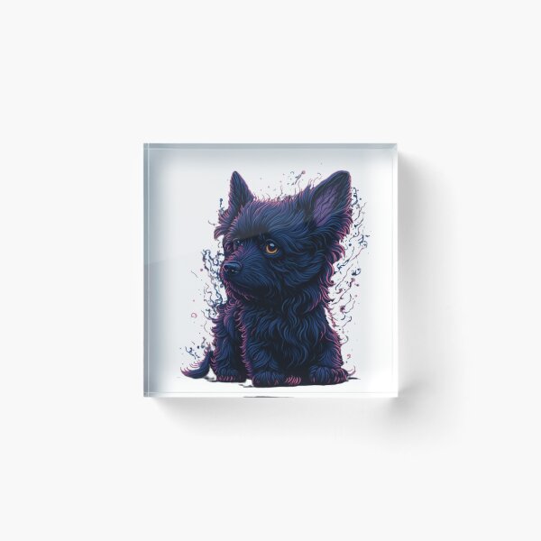 Item preview, Fantasy Concept Art of a Black Dog in a Complementary Color Scheme designed and sold by Valeree Store.