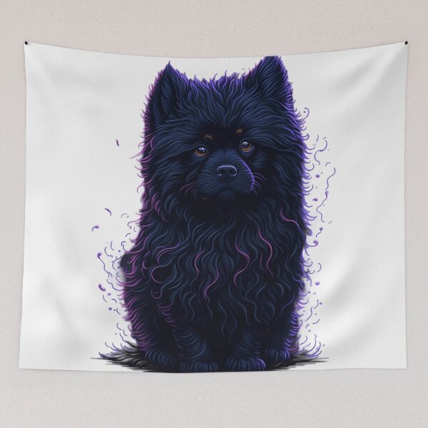 Item preview, The Enchanting Tale of a Cute Fluffy Black Dog designed and sold by Valeree Store.
