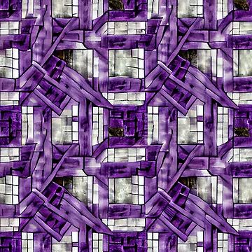Imagen de la obra Complex Purple Dense Modern Farmhouse Pattern Digital Painting de CodeAndColors