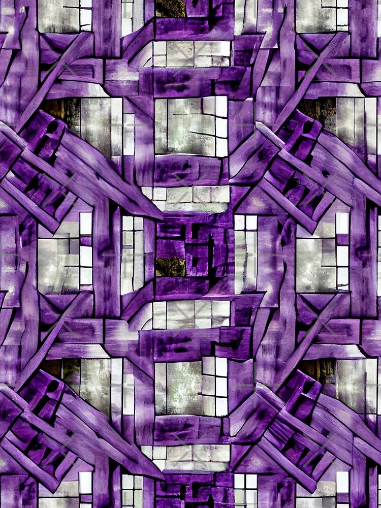 Aperçu 5 sur 5. Robe trapèze avec l'œuvre Complex Purple Dense Modern Farmhouse Pattern Digital Painting créée et vendue par CodeAndColors.