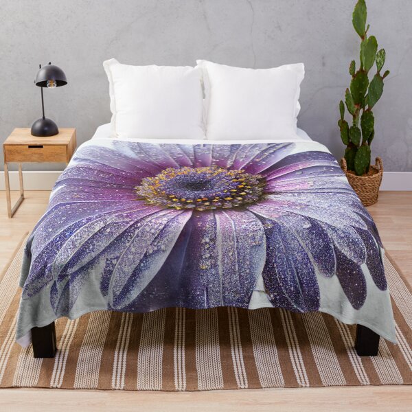 Aperçu de l'œuvre Lavender Glitter Daisy Digital Painting créée et vendue par CodeAndColors.