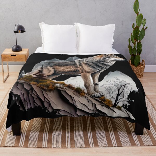 Item preview, wolf in the wilderness illustration designed and sold by Avicularious.