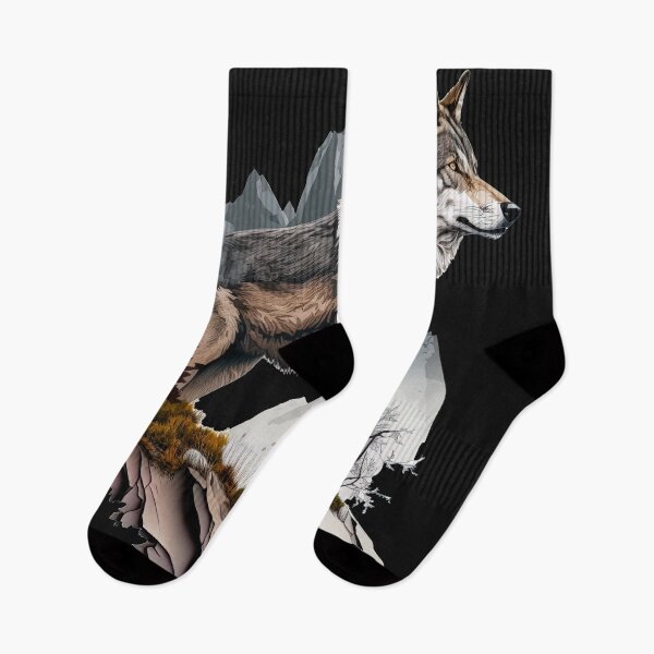 Item preview, wolf in the wilderness illustration designed and sold by Avicularious.