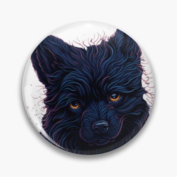 Item preview, Intricately Detailed Splash Art of a Cute Fluffy Black Dog in Action designed and sold by Valeree Store.