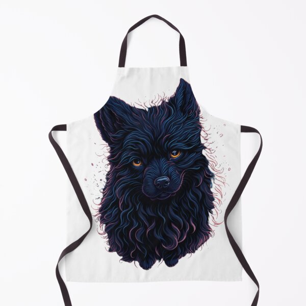 Item preview, Intricately Detailed Splash Art of a Cute Fluffy Black Dog in Action designed and sold by Valeree Store.