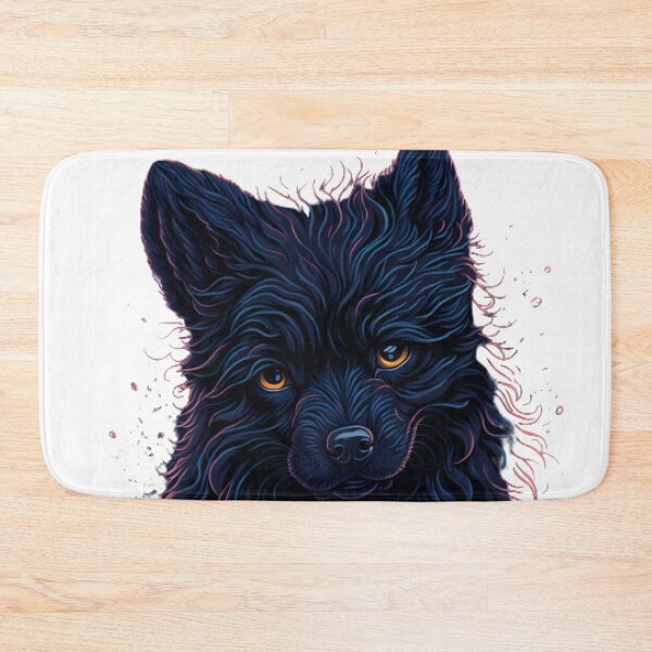 Item preview, Intricately Detailed Splash Art of a Cute Fluffy Black Dog in Action designed and sold by Valeree Store.