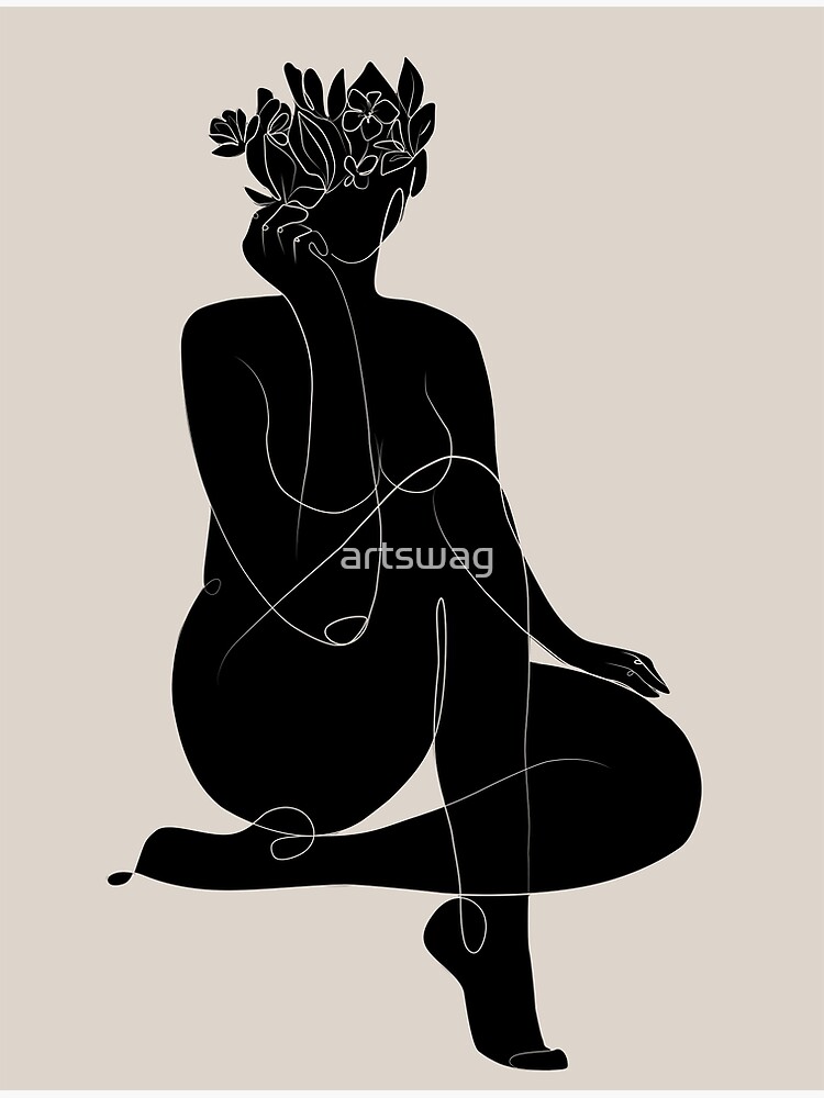 Sitting Curvy Black Woman - Abstract Material Design - Plus Size Women  Canvas Print for Sale by artswag