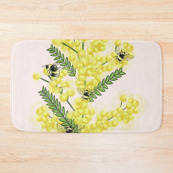 Item preview, Illustrazione mimosa con api e sfondo chiaro. designed and sold by Lucia85.
