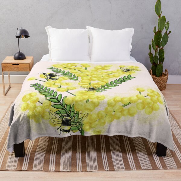 Item preview, Illustrazione mimosa con api e sfondo chiaro. designed and sold by Lucia85.