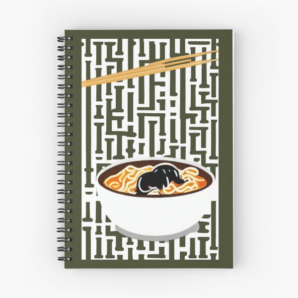 Item preview, Ramen design (white filigree) designed and sold by SolidEarthArt.