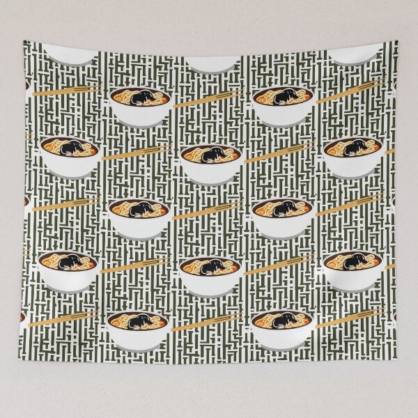 Item preview, Ramen design (white filigree) designed and sold by SolidEarthArt.