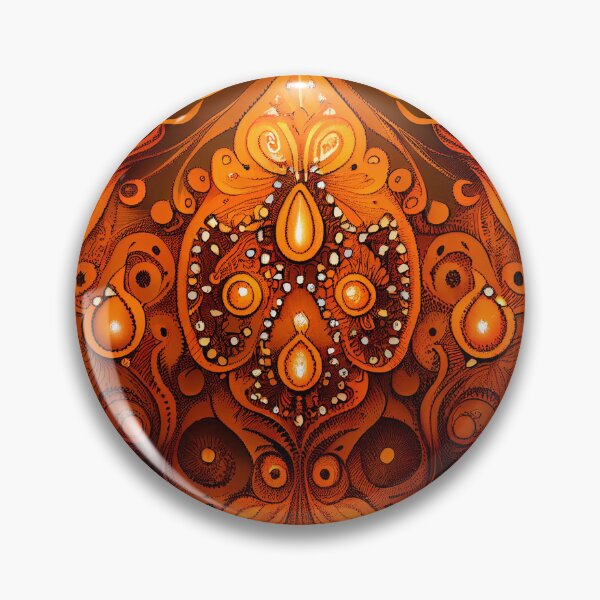 Artikelvorschau, Cool Orange Mystical Formal Country Pattern Digital Painting entworfen und verkauft von CodeAndColors.