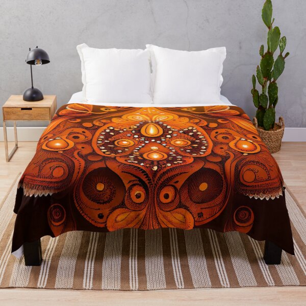 Item preview, Cool Orange Mystical Formal Country Pattern Digital Painting designed and sold by CodeAndColors.