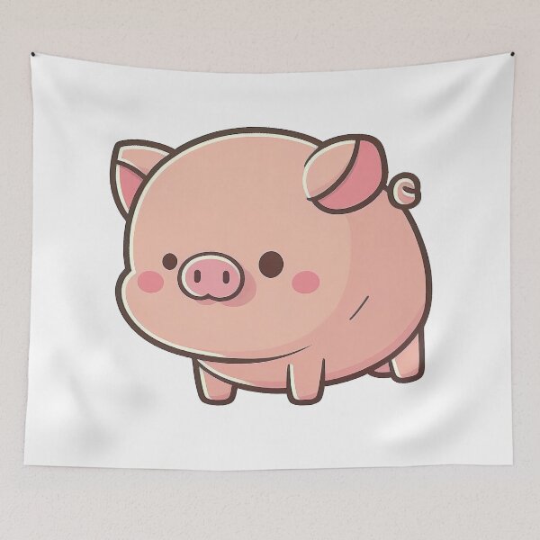 Item preview, Pig Cute Kawaii Chibi Hand Drawn Illustration designed and sold by Cutepix.