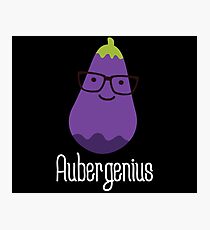 Aubergenius on dark Photographic Print