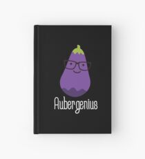 Aubergenius on dark Hardcover Journal