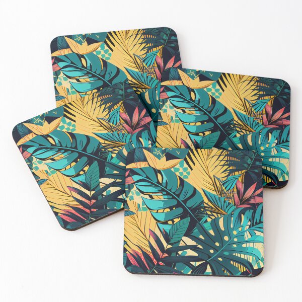 Item preview, Angular Bold Tropical Pattern Digital Painting designed and sold by CodeAndColors.