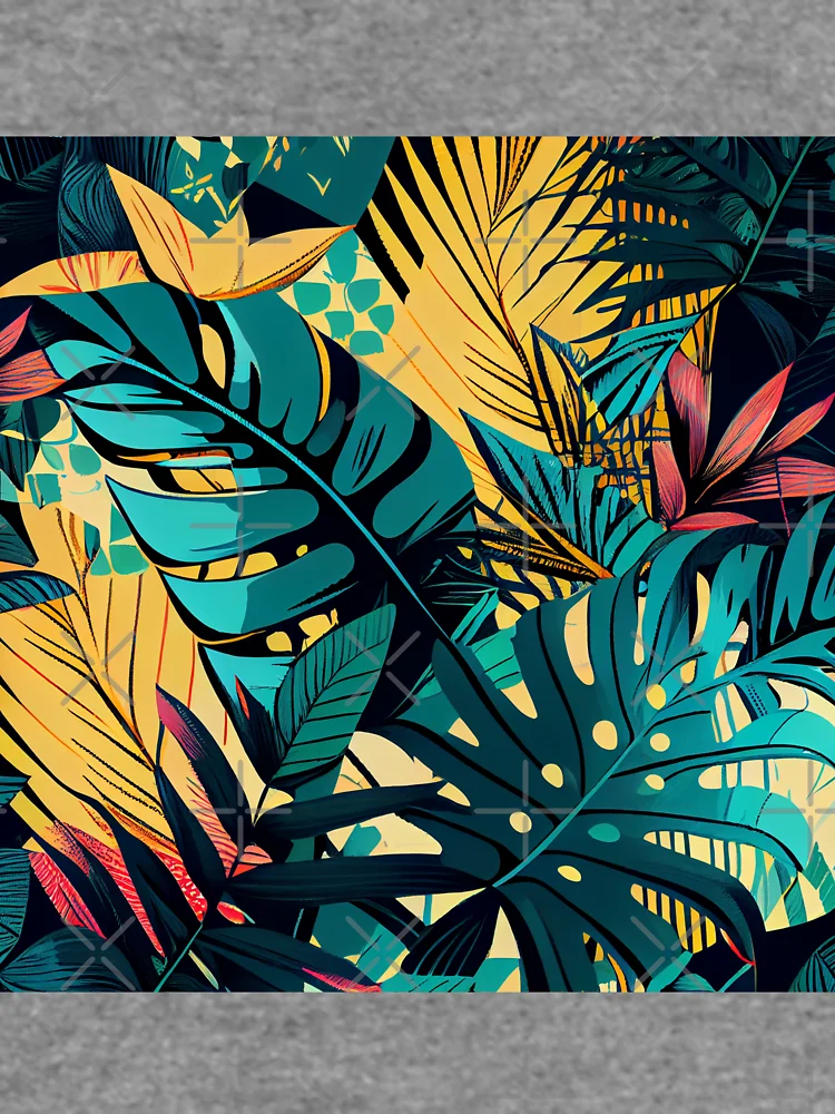 Thumbnail 6 von 6, Leichter Pullover, Angular Bold Tropical Pattern Digital Painting designt und verkauft von CodeAndColors.